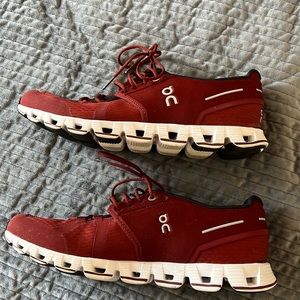 On Cloud athletic shoes.